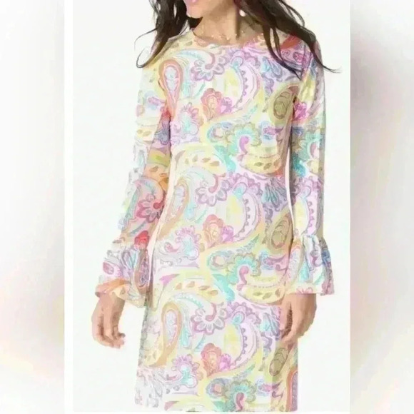 NWT Ibkul Bell Sleeve Dress - Picture 1 of 8